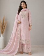 Baby Pink Palazzo Kurta Set