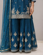 Women Royal Blue Sharara Set