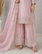Baby Pink Palazzo Kurta Set