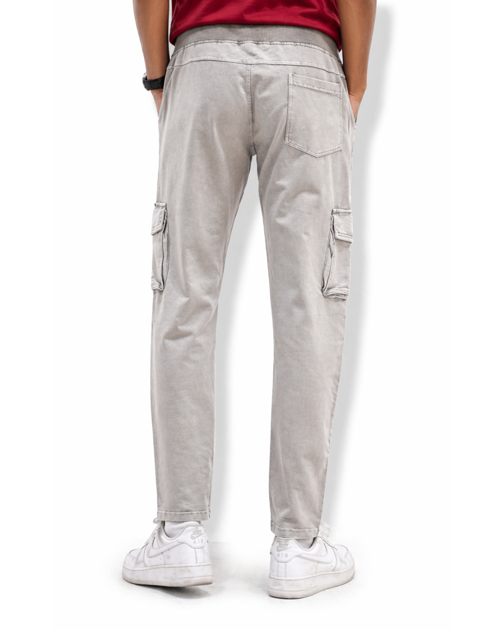 Beige Narrow Bottom Pants