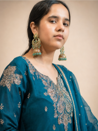 Royal Blue Sharara Set