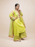 Neon Yellow Pink Organza Set