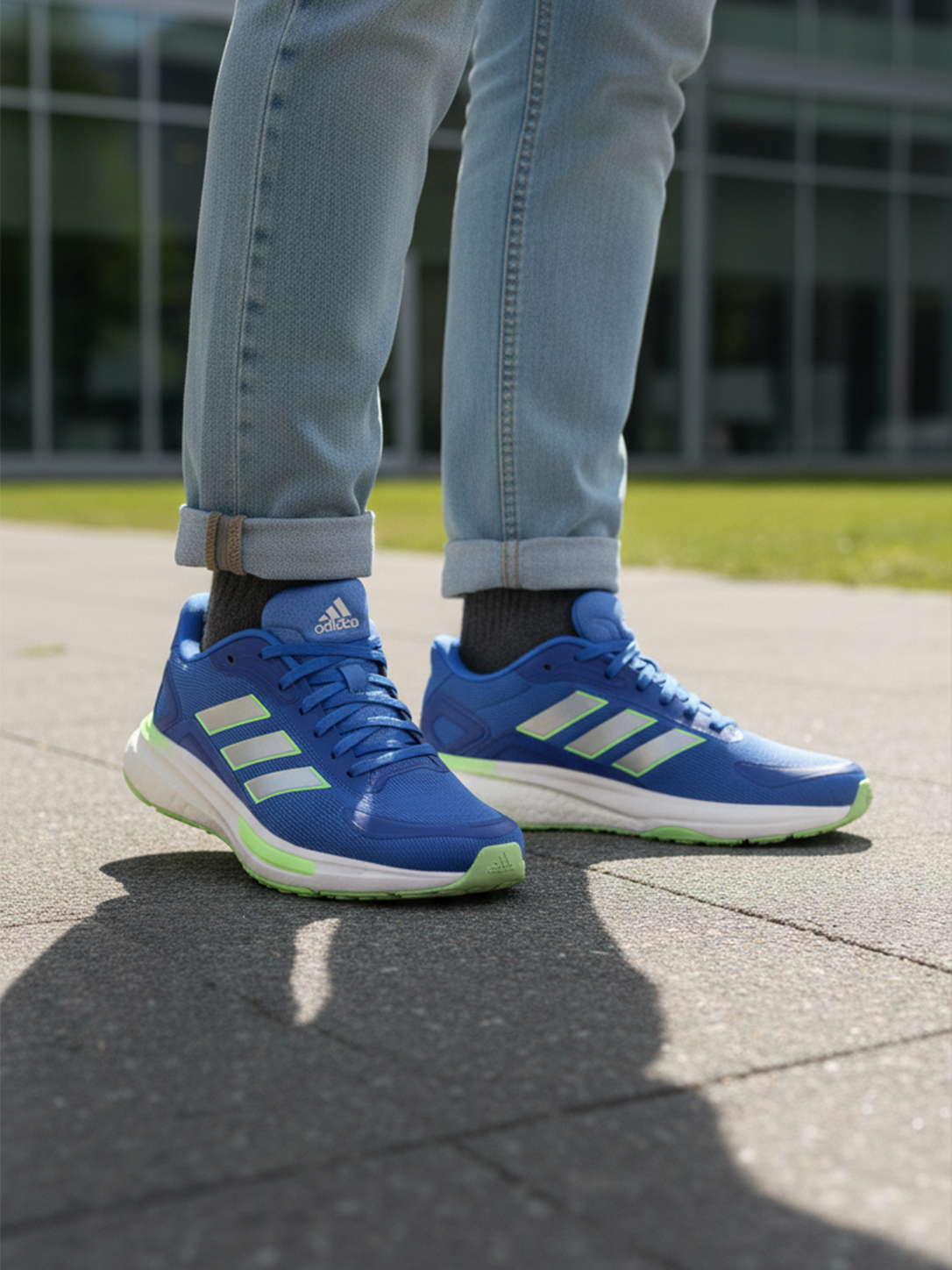 Adidas Response 2 Running Shoes - Blue with Light Green
