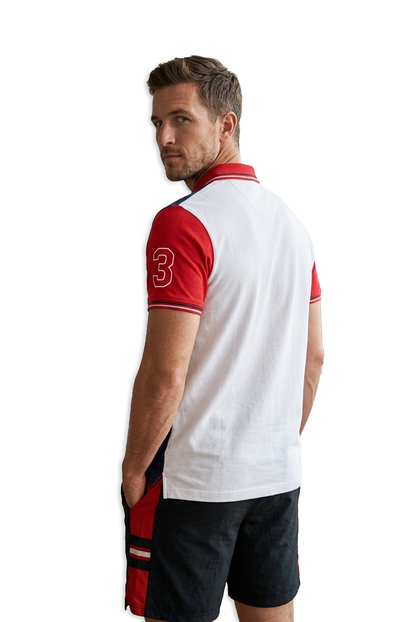 Red & White Polo Neck